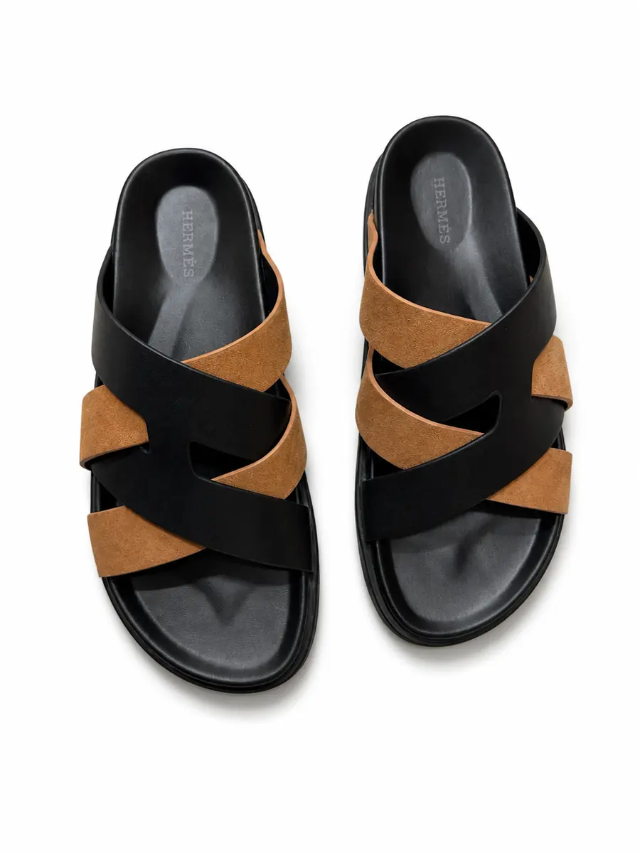 Hermès Sandale Croisée Bicolore