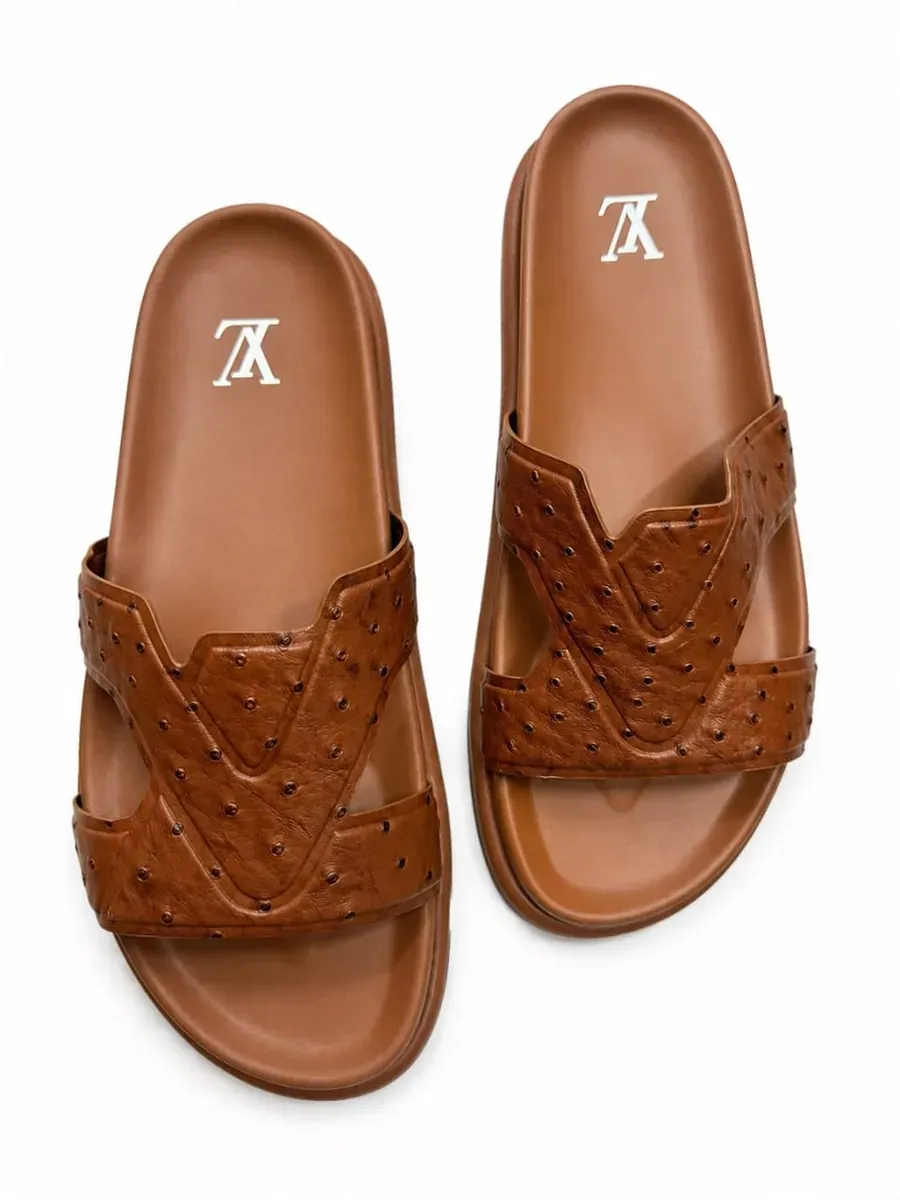 Louis Vuitton Claquette V Effet Autruche